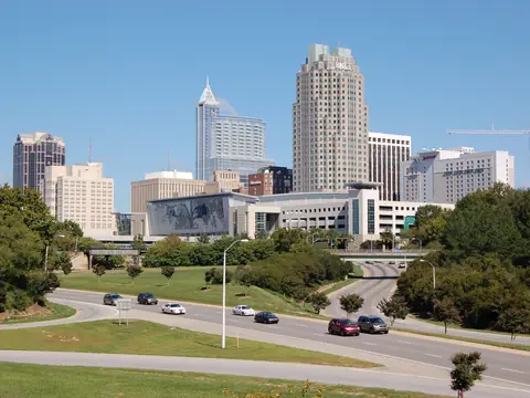 Downtown Raleigh skyline from Western Boulevard